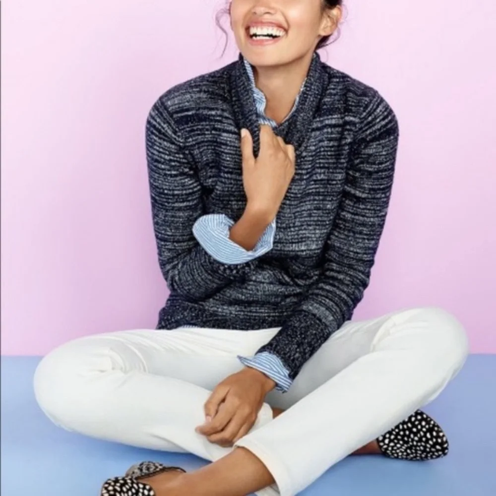 NWT J.CREW Space Dye Turtleneck Wool  Sweater Small